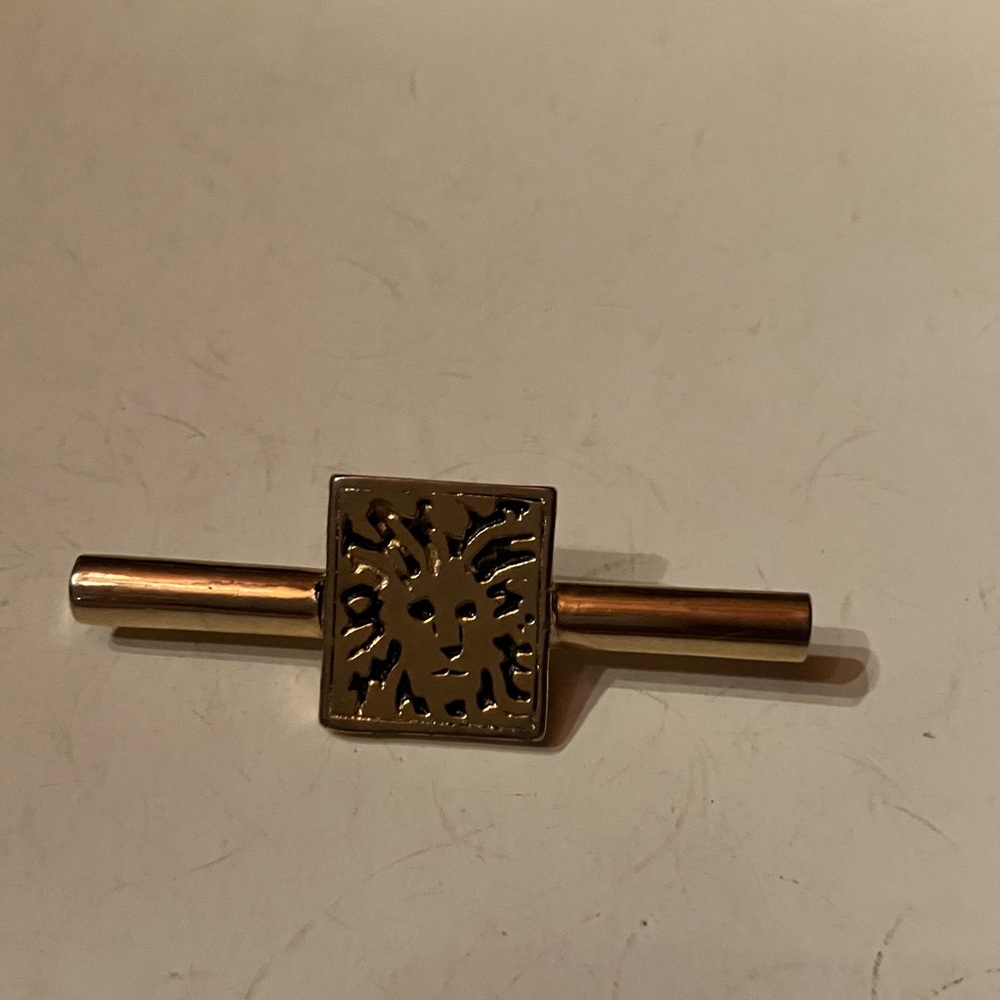 Anne Klein Gold Rectangular Tie Bar
